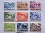 9 postzegels Indonesië, Nr. 202 t/m 214, 1956, Animals, Zuidoost-Azië, Verzenden, Postfris