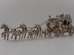 Zilveren miniatuur Gouden Koets met 6 paarden           Z180, Ophalen of Verzenden, Zilver
