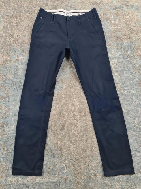 G-Star VETAR Slim Chino W34 L36 Slim STRETCH Bronno3436 Blue, Kleding | Heren, Broeken en Pantalons, Zo goed als nieuw, Maat 52/54 (L)
