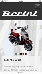 Berini Bella Milano GX scooter retro rood-creme nieuw, Maximaal 45 km/u, Nieuw, Benzine, Ophalen