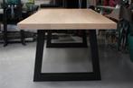 Mooie robuuste eettafel metaal hout U-poot 200 x 100 cm., Huis en Inrichting, Ophalen, Gebruikt, 200 cm of meer, 50 tot 100 cm
