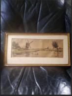 Kleuren ets 'Polderland' van Antoon Hemert (1883-1944), Ophalen of Verzenden