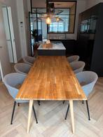 WOOOD tafelblad Tablo eiken 220x90 cm met poten goede staat, Gebruikt, Eikenhout, 200 cm of meer, Vijf personen of meer