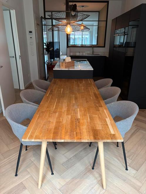 WOOOD tafelblad Tablo eiken 220x90 cm met poten goede staat, Huis en Inrichting, Tafels | Eettafels, Gebruikt, 50 tot 100 cm, 200 cm of meer