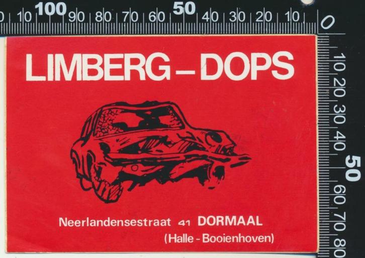 Sticker: Limberg Dops - Dormaal, Verzamelen, Stickers, Zo goed als nieuw, Auto of Motor, Ophalen of Verzenden