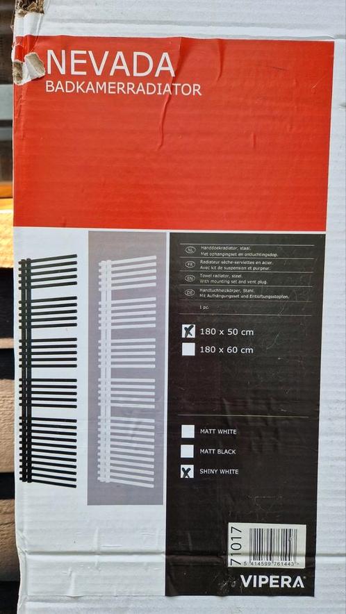 Vipera Nevada 180x50 design badkamer radiator, Doe-het-zelf en Verbouw, Verwarming en Radiatoren, Nieuw, Radiator, 800 watt of meer