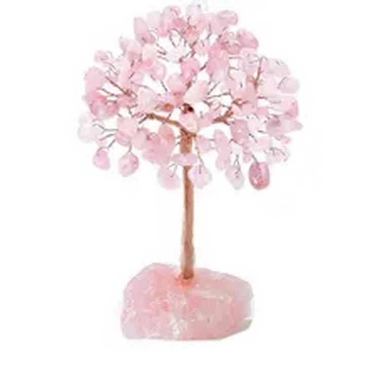 Geluksboom Rozenkwarts op ruwe edelsteen voetje, Sieraden, Tassen en Uiterlijk, Edelstenen, Nieuw, Ophalen of Verzenden