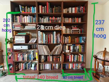 Billy boekenkast bruinhout (3x H237xB80xD28) (IKEA) - afbeelding 3