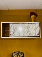 Retro vintage formica hangkastje marmer look, Ophalen