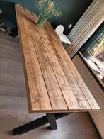 Grote eettafel steigerhout 2,50 meter, Huis en Inrichting, Tafels | Eettafels, Ophalen, 200 cm of meer, Zo goed als nieuw, Vijf personen of meer
