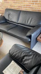Lederen bankstel met fauteuil en hocker zgan merk 1e leolux, Huis en Inrichting, 150 tot 200 cm, Rechte bank, Leer, Ophalen of Verzenden