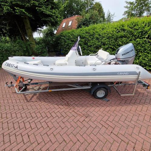 Grand S470 Silverline Rib incl. nieuwe Honda 60pk, Watersport en Boten, Rubberboten, Zo goed als nieuw, Overige merken, Overige materialen