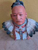 Indianenhoofd sculptuur - 12x13 cm, Ophalen of Verzenden