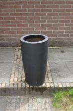 Grote donkergrijze plantenpot, Gebruikt, Rond, Binnen, Aardewerk