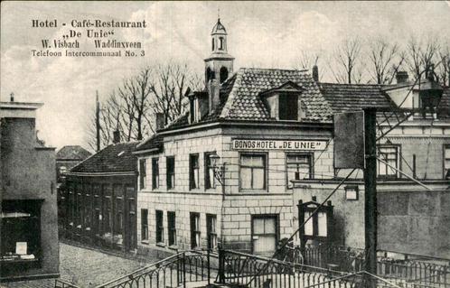 Waddinxveen Hotel, Verzamelen, Ansichtkaarten | Nederland, Gelopen, Zuid-Holland, Voor 1920, Ophalen of Verzenden