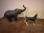 Schleich olifant en hond, Ophalen of Verzenden, Zo goed als nieuw, Hond of Kat, Beeldje of Figuurtje