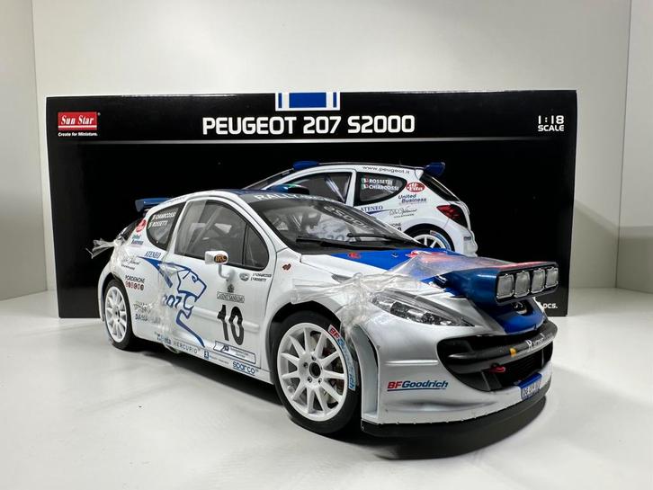 PEUGEOT 207 S2000 #10 RALLY SANREMO 2007 1:18 SUN STAR NIEUW, Hobby en Vrije tijd, Modelauto's | 1:18, Nieuw, Auto, Sun Star, Ophalen of Verzenden