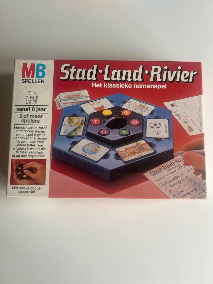 Stad-Land-Rivier Bordspel MB, Hobby en Vrije tijd, Gezelschapsspellen | Bordspellen, Gebruikt, Ophalen of Verzenden