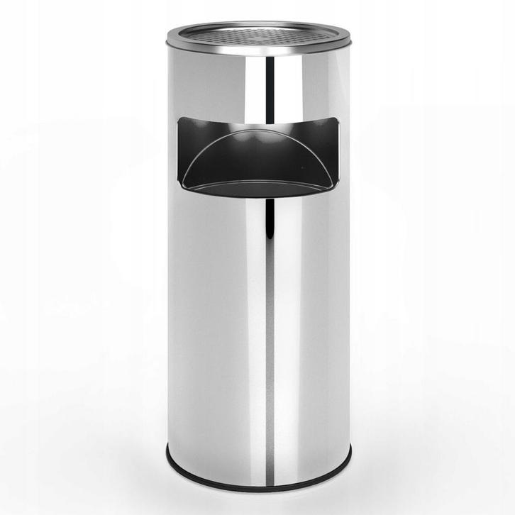 Afvalbak 17L met Asbak ️✨️ Nieuw in doos ️✨️, Huis en Inrichting, Woonaccessoires | Prullenbakken, Nieuw, Rvs, Minder dan 50 cm