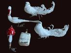Antieke ooievaar 1910-1925, glazen paddestoel huisje vogels, Diversen, Kerst, Ophalen of Verzenden, Zo goed als nieuw