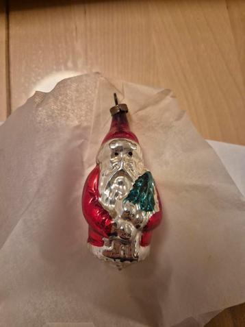 Vintage Kerstbal Kerstman met Boom beschikbaar voor biedingen