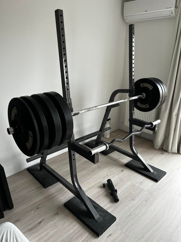 Powerline PMP150 Multi-Press Rack met alle toebehoren, Ophalen, Gebruikt, Armen, Halterset