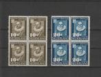 Nederland 1950, NVPH 561 t/m 562, blokken van 4, postfris., Postzegels en Munten, Postzegels | Nederland, Verzenden, Na 1940, Postfris