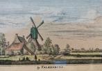 Valkenburg landschap molen oude antieke gravure schilderij, Ophalen of Verzenden