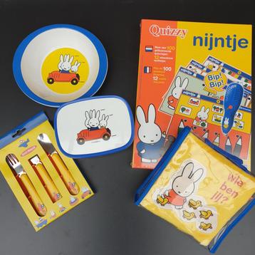 Nijntje Set: Broodtrommel, Bord, Bestek, Quizzy & Labelboek beschikbaar voor biedingen