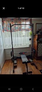 Domyos halterrek met pull up bar., Ophalen, Zo goed als nieuw, Krachtstation