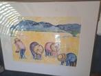 Prachtige grote aquarel van Nel Steltenpool met mooie lijst, Ophalen