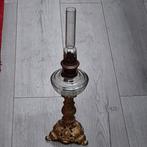 antieke, staande olielamp / tafellamp incl. lont, Antiek en Kunst, Ophalen