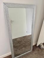 Grote zilverkleurige spiegel, 100 tot 150 cm, 125 cm of meer, Ophalen of Verzenden, Zo goed als nieuw