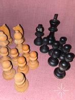 Vintage Houten Schaakstukken – Deelset uit Origineel Spel, Ophalen of Verzenden, Gebruikt