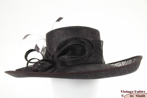 Wijde dameshoed Andrea Mode donkerbruin sisal + veren 57 new, Kleding | Dames, Hoeden en Petten, Nieuw, Hoed, 56 of 57 cm (M, 7 of 7⅛ inch)
