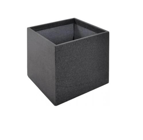 Polymeerbeton plantenbak antra 60x60x60cm - Met bodem, Tuin en Terras, Bloembakken en Plantenbakken, Nieuw, Kunststof, Balkon