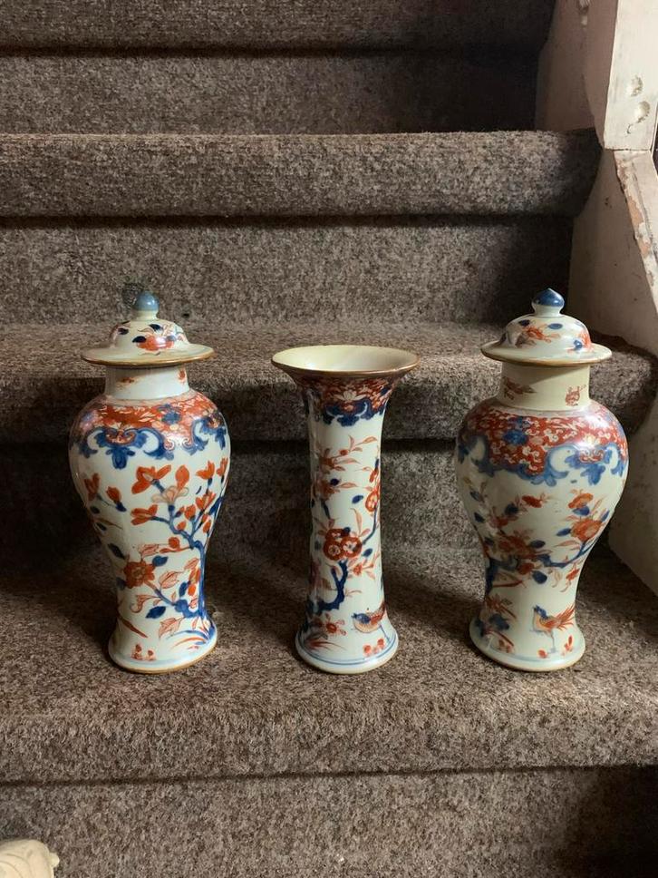Antieke Chinese Vazen Set uit 1700 gerestaureerd, Antiek en Kunst, Antiek | Vazen, Ophalen of Verzenden