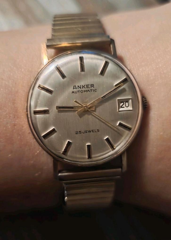 Vintage Anker 14k Gouden Polshorloge automatisch, Sieraden, Tassen en Uiterlijk, Horloges | Antiek, Overige merken, Goud, 1960 of later