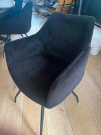 6 Bronx 71 Stoelen - Zwart Stof & Metaal, Huis en Inrichting, Stoelen, Gebruikt, Zwart, Ophalen of Verzenden, Stof