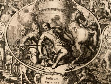 Romeyn de Hooghe, "Abimelechs Wreedheid" ets 1703 beschikbaar voor biedingen