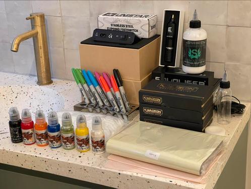 Professionele Tatoo machine + startersset / Tattoo set, Witgoed en Apparatuur, Persoonlijke-verzorgingsapparatuur, Nieuw, Overige typen