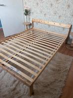 IKEA Neiden Grenen Ledikant + Luroy Lattenbodems, Ophalen, Bruin, Tweepersoons, 140 cm