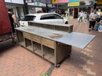 2x Robuuste werkbank / Toonbank van hout en metaal. MOET WEG, Ophalen, Gebruikt, 170 cm of meer, Inklapbaar