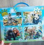 Animal World 4-in-1 Puzzel, Ophalen of Verzenden, Meer dan 50 stukjes, Zo goed als nieuw, 2 tot 4 jaar