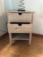 Houten Nachtkastje met 2 Lades, Ophalen, Gebruikt, 45 tot 65 cm, 70 cm of meer