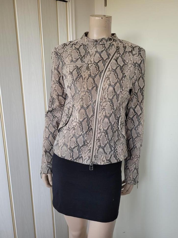 DNA leren jas snake maat M, Kleding | Dames, Jasjes, Kostuums en Pakken, Zo goed als nieuw, Jasje, Maat 38/40 (M), Beige, Ophalen of Verzenden
