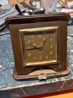 Vintage Reiswekker met Lederen Etui, Antiek en Kunst, Ophalen of Verzenden