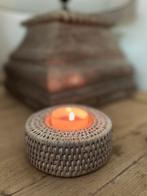 Myanmar Birma rieten waxine houder white wash, Ophalen of Verzenden, Zo goed als nieuw, Overige materialen, Minder dan 25 cm