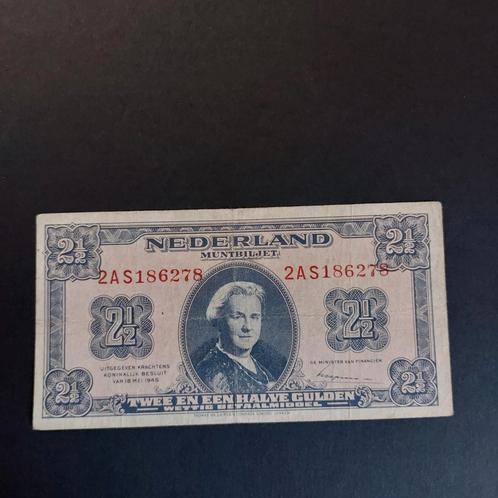 2,5 gulden biljet² muntbiljet uit 1945. ZF+, Postzegels en Munten, Bankbiljetten | Nederland, Los biljet, 2½ gulden, Ophalen of Verzenden