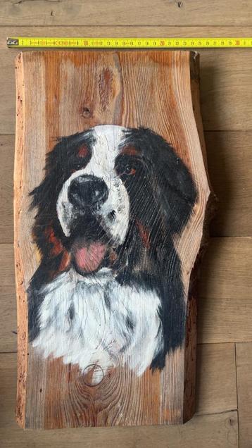 Houtschildering Berner Sennenhond beschikbaar voor biedingen